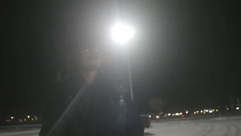 Lady In The Dark Stock Footage 83603892