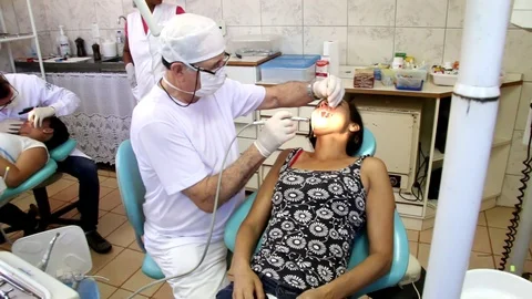 Lady at the Dentist Stock Footage 121324465