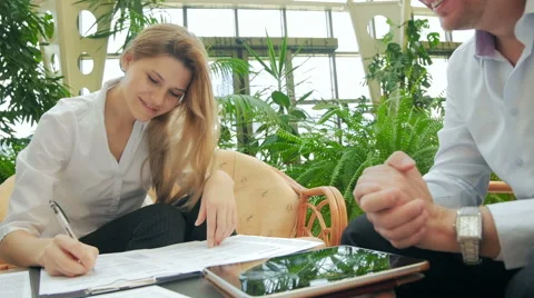 The lady does notes Stock Footage 57459424