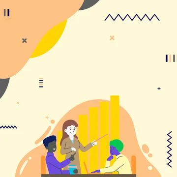 Lady Drawing Explaining To Her Teammate Process Steps. Woman Showing Her Stock Illustration