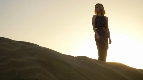 Lady of the dunes Stock Footage 106187387