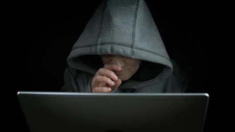 Lady e remote work on black background Stock Footage 312462392