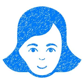 Lady Face Grainy Texture Icon Stock Illustration
