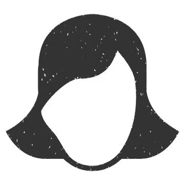 Lady Face Template Grainy Texture Icon Stock Illustration