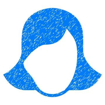Lady Face Template Grainy Texture Icon Stock Illustration