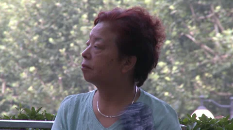 Lady with fan Stock Footage 37701039