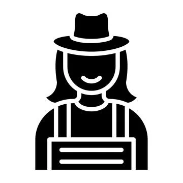 Lady Farmer Vector Icon Design Illustration Stock Illustration