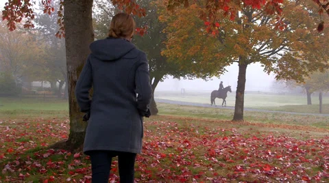 Lady in the Fog 5 Stock Footage 31867915