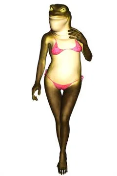 Lady Frog in Bikini Stock Illustration