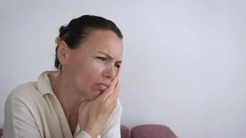 Lady with gingivitis pain. Stock Footage 233120472