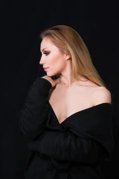 Lady with glamour posing in studio 스톡 사진