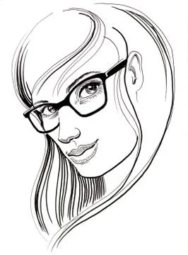 Lady in glasses Stock Illustration