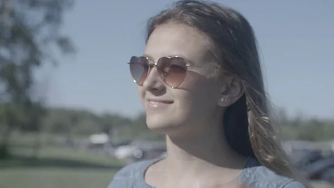 Lady Glasses In The Sun Stock Footage 82050459
