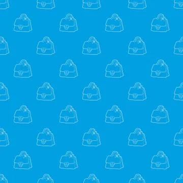 Lady handbag pattern vector seamless blue Stock Illustration