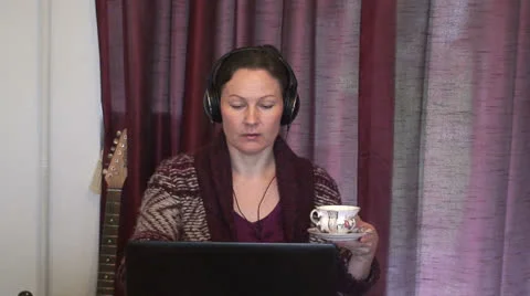 Lady having tea (4) Stock Footage 22941078