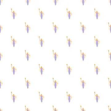Lady holding torch repeating pattern illustration Stock Illustration