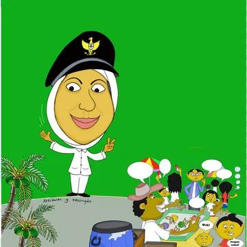 Lady in Holiday Stock Illustration