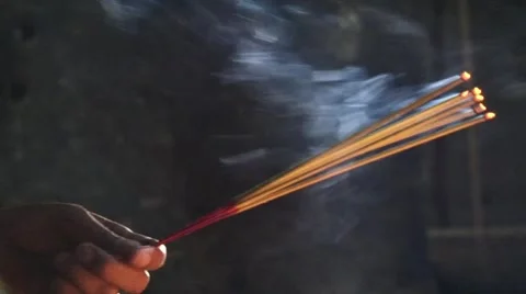 Lady with Incense.mp4 Stock-Footage 1047961