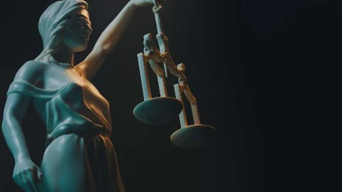 Lady Justice, Themis statue. 3D animation. Stock Footage 92387341