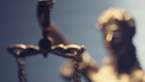 Lady Justice zoom in dolly shot Stock Footage 97744933