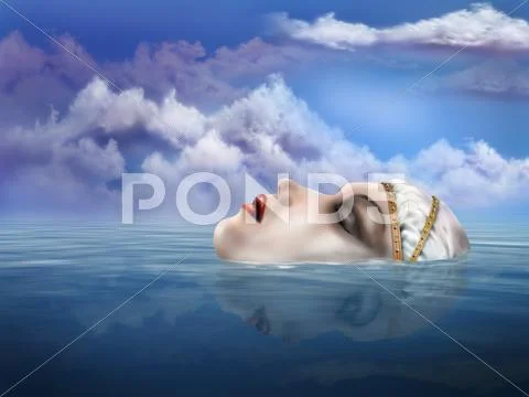 Lady of the lake Stock Illustration