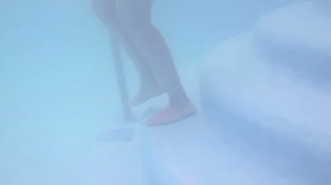 Lady Legs In Pool Stock Footage 6730976
