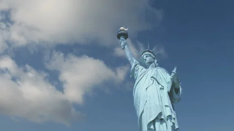 Lady Liberty and the Clouds Stock Footage 327420659