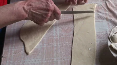 Lady making dumplings (14) Stock Footage 22957375