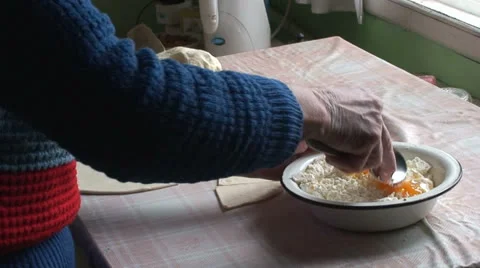 Lady making dumplings (15) Stock Footage 22951456