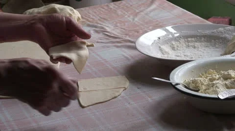 Lady making dumplings (17) Stock Footage 22956660