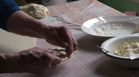 Lady making dumplings (18) Stock Footage 22956690