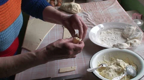 Lady making dumplings (19) Stock Footage 22957149