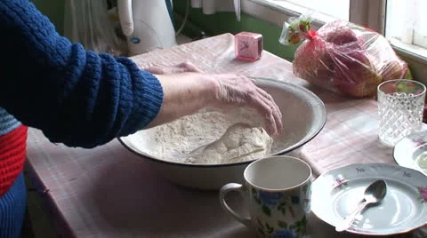 Lady making dumplings (3) Stock Footage 22947030
