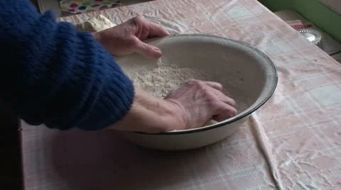 Lady making dumplings (4) Stock Footage 22947636