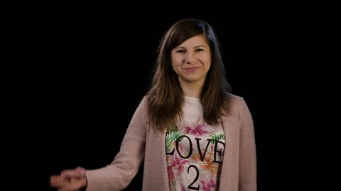 A Lady Making an Ok Gesture Stock Footage 86586463