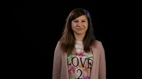 A Lady Making an Ok Gesture Stock Footage 86587136