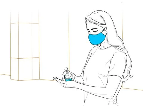 Lady with Mask Illustrazione stock