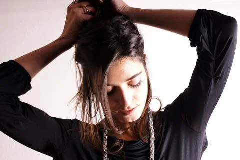 Lady with necklace Stock Photos