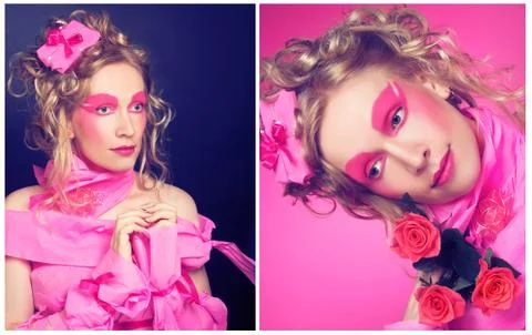 Lady in pink. Foto stock
