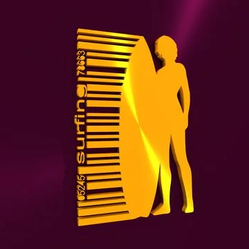 Lady posing with surfboard Illustrazione stock