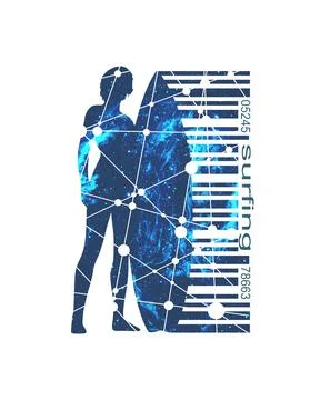 Lady posing with surfboard Stock Illustration