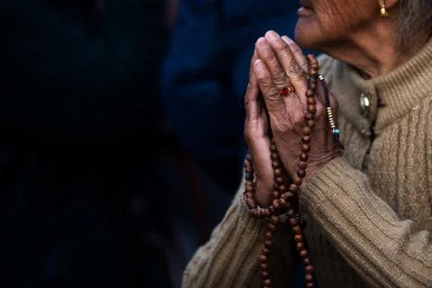 Lady Praying for better future Stock Photos