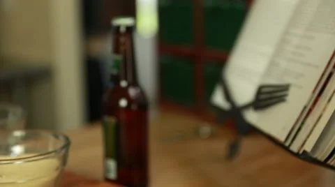 A lady puts yeast in beer bread dough Stock Footage 40466960