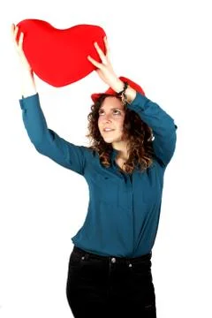 Lady with red hat Stock-Fotos