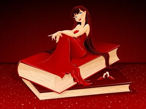 Lady in red. Stock Illustration