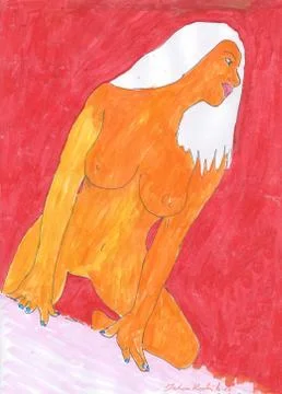 Lady in Red Stock Illustration