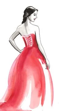 Lady in red Illustrazione stock