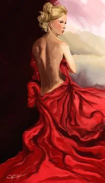 Lady in Red Illustrazione stock