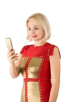The lady in red Stock Photos