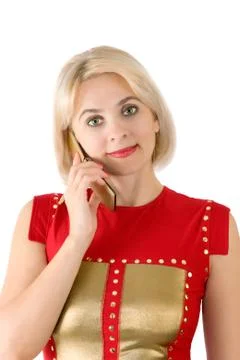 The lady in red Stock Photos